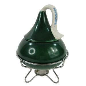 Hershey's Kisses Chocolate Fondue Warmer Ceramic Dish Pot Green